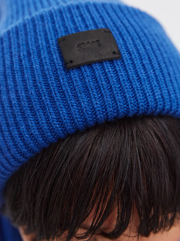 Спейс комплект (шапка+шарф) трикотажный (ярко-синий, 56-58)