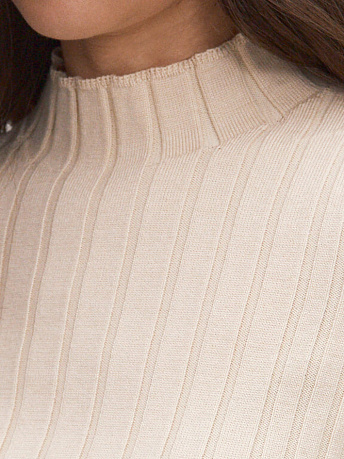 Водолазка из шерсти мериноса и вискозы Латте