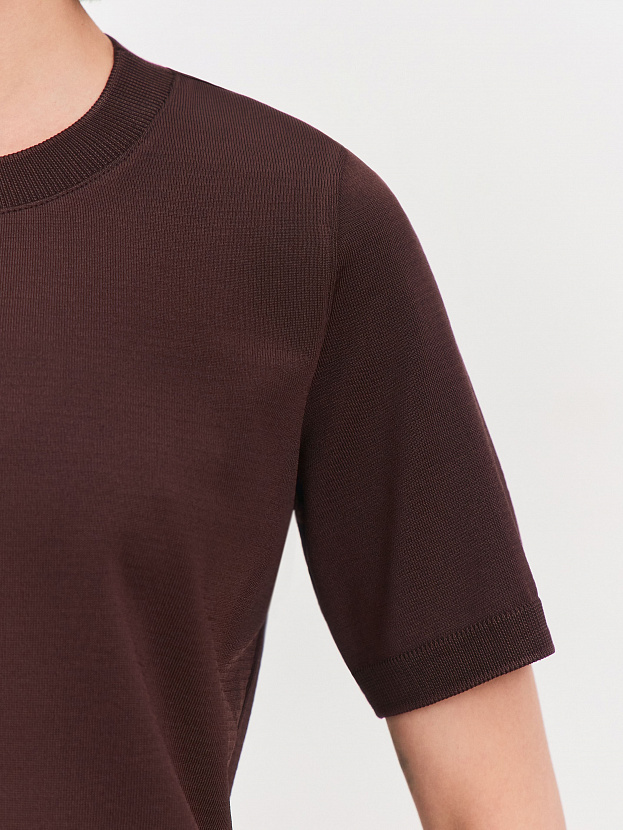 Адель джемпер (футболка) трикотажный (т.коричневый, 56-58)