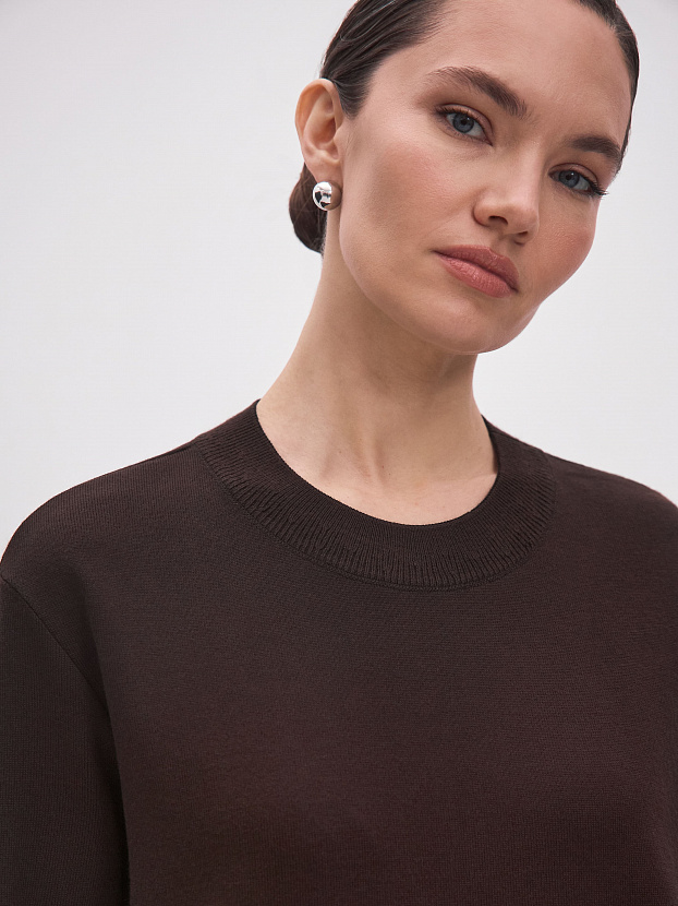 Стрит джемпер трикотажный (т. коричневый, 44-46)