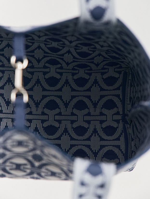 Сумка жаккардовая 2025-К01 (индиго/св.серый)