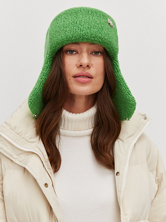 Шапка-ушанка из мохера и шерсти мериноса Стокгольм