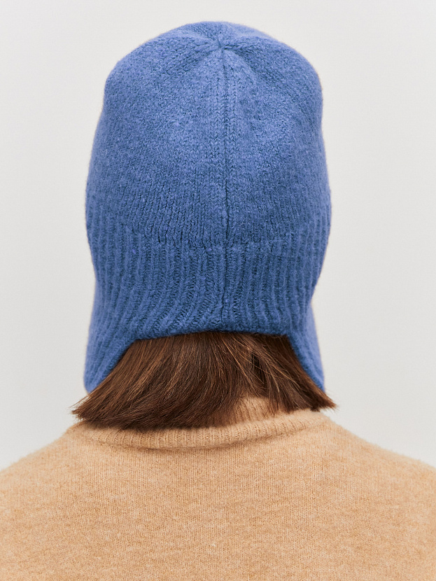 Онтарио шапка-ушанка трикотажная (васильковый, 56-58)