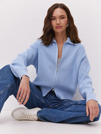 Бомбер из хлопка с отложным воротником Гранд