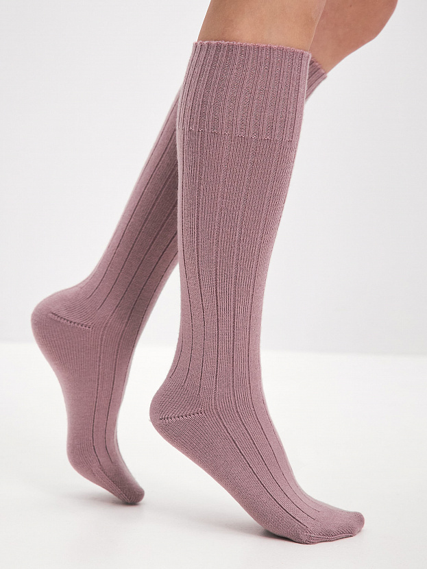 Гольфы трикотажные Степ (розовато-серый, 36-40)