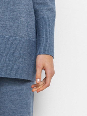 Джемпер из шерсти мериноса и вискозы с воротником Сатурн