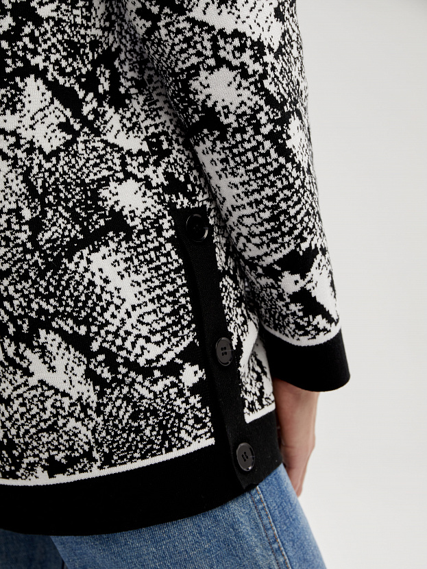 Сандро кардиган трикотажный (черный/белый, 44-46)