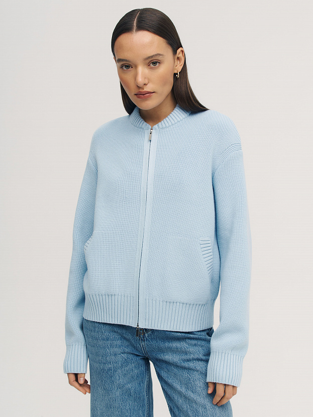 Честер джемпер (бомбер) трикотажный (св.голубой, 44-46)