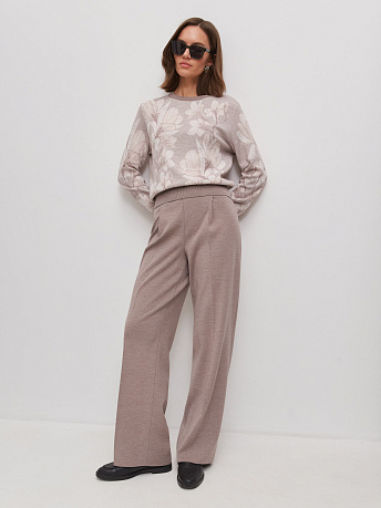 Брюки из шерсти мериноса с защипами Арно