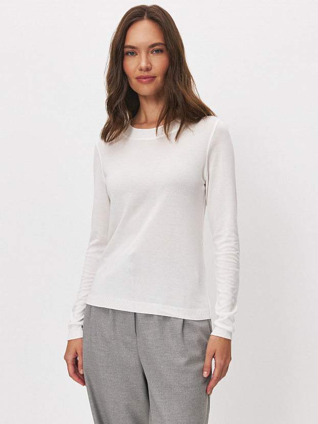 Петра джемпер (лонгслив) трикотажный (белый, 44-46)