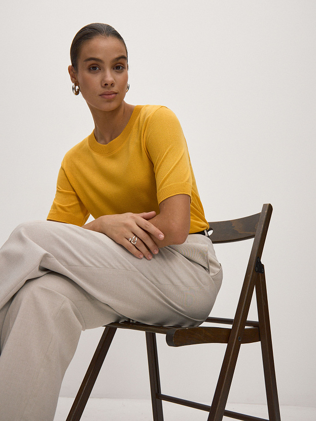 Адель джемпер (футболка) трикотажный (желтый, 44-46)