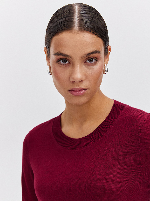Петра джемпер (лонгслив) трикотажный (бордо, 44-46)