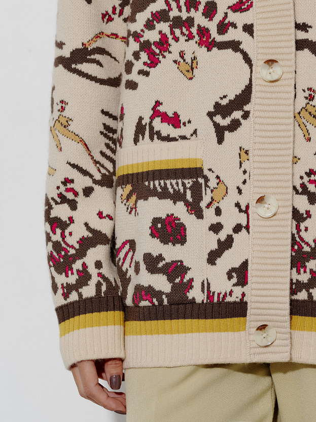 Горизонт кардиган трикотажный (кремовый, 44-46)