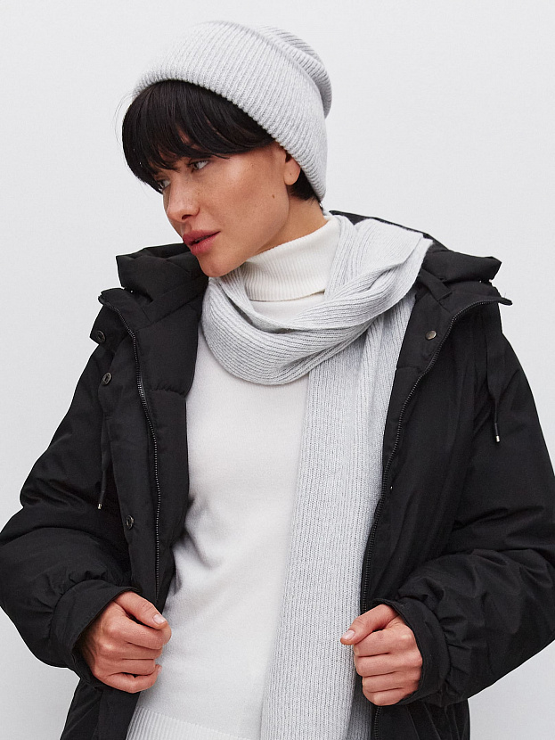 Бредли комплект (шапка+шарф) трикотажный (св.серый/белый)