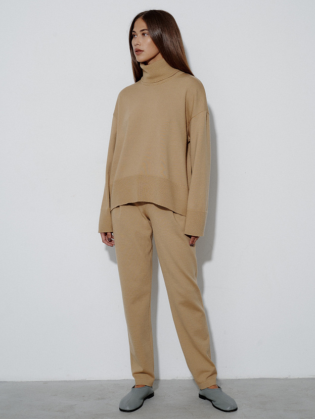 Вест брюки трикотажные (светло-бежевый, 44-46/164-170)