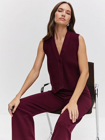 Однобортный жилет с хлопком и вискозой Вита