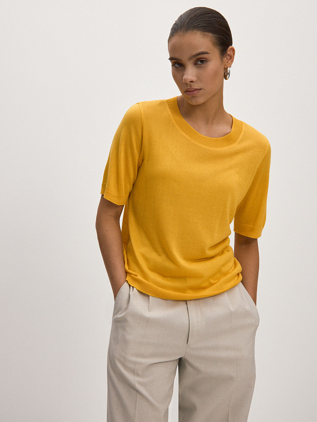 Адель джемпер (футболка) трикотажный (желтый, 44-46)