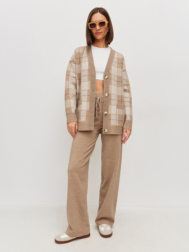 Джемми брюки трикотажные (бежевый меланж, 44-46/164-170)