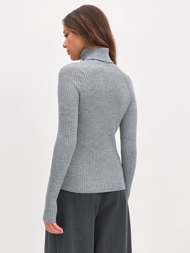 Инди водолазка трикотажная (серый меланж, 44-46)