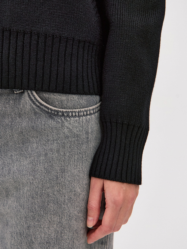 Честер джемпер (бомбер) трикотажный (черный, 44-46)