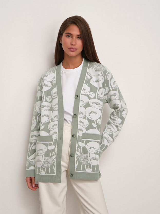 Сандро кардиган трикотажный (светло-зеленый, 44-46)