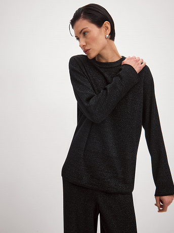 Джемпер из шерсти мериноса с вискозой и люрексом Ингрит