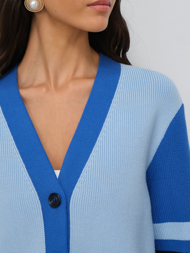 Родос кардиган трикотажный (голубой/ультрамарин, 44-46)