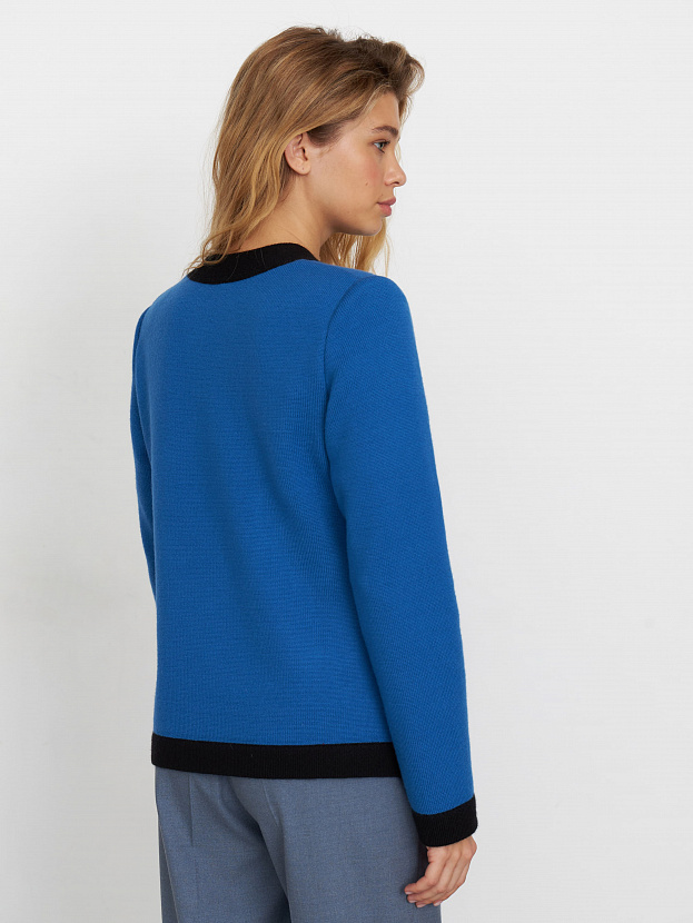 Гамма кардиган трикотажный (ярко-синий/черный, 44-46)