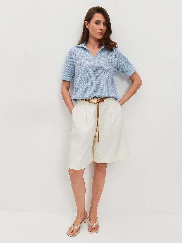 Нолан джемпер (поло) трикотажный (голубой, 44-46)