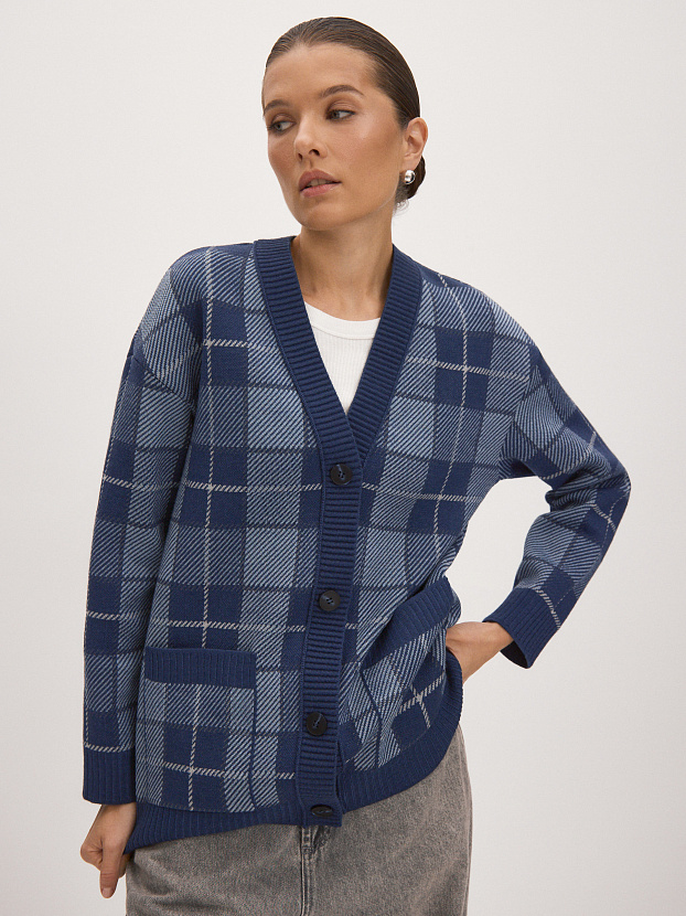 Горизонт кардиган трикотажный (темно-синий, 44-46)