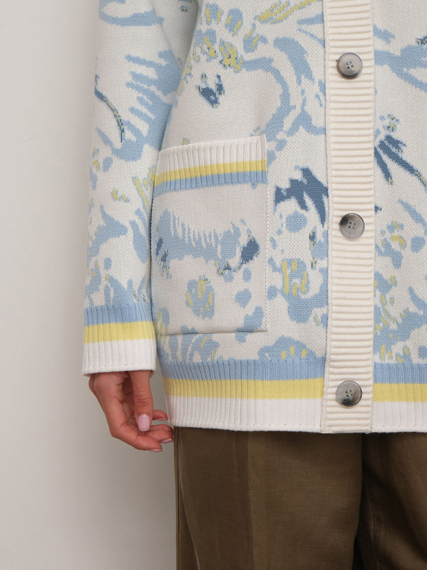 Гарда кардиган трикотажный (белый/голубой, 44-46)