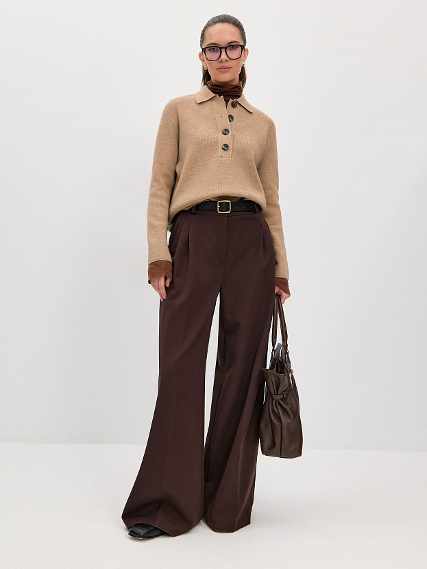 Крафт джемпер трикотажный (бежевый меланж, 44-46)