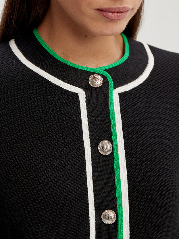 Майя жакет трикотажный (черный/серебро, 46-48)