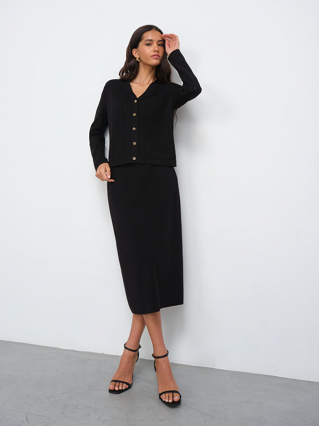 Моне юбка трикотажная (черный, 46)