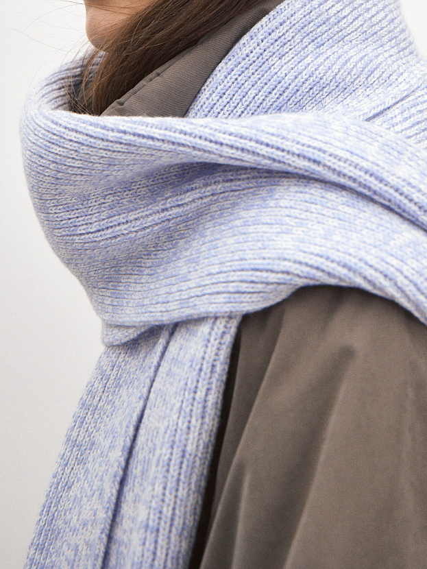 Бредли комплект (шапка+шарф) трикотажный (голубой/белый)