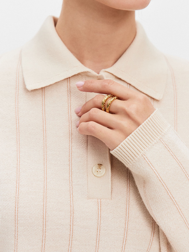 Генри джемпер (поло) трикотажный (кремовый, 44-46)