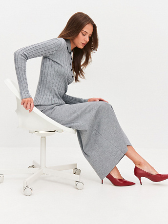 Юбка-миди из шерсти мериноса и вискозы Ненси