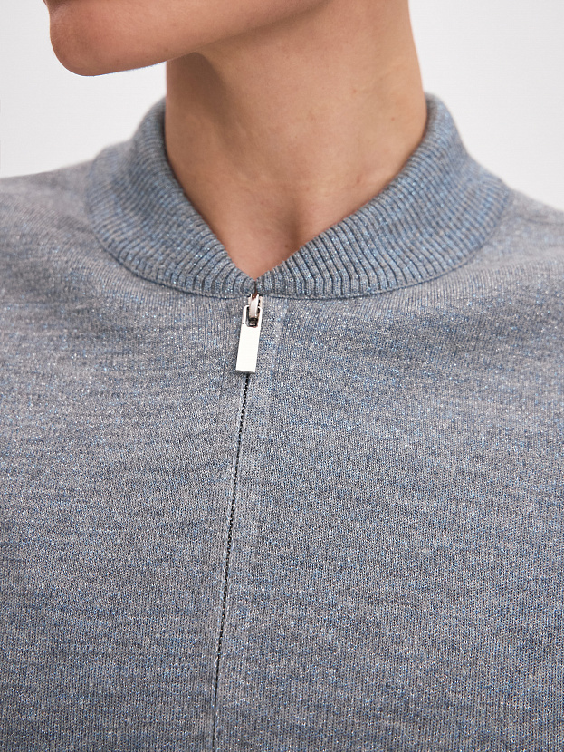 Нейс джемпер (бомбер) трикотажный (серо-голубой, 44-46)