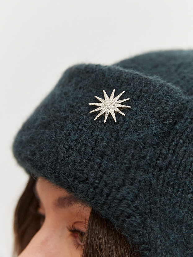 Стокгольм шапка-ушанка трикотажная (т.зеленый, 56-58)