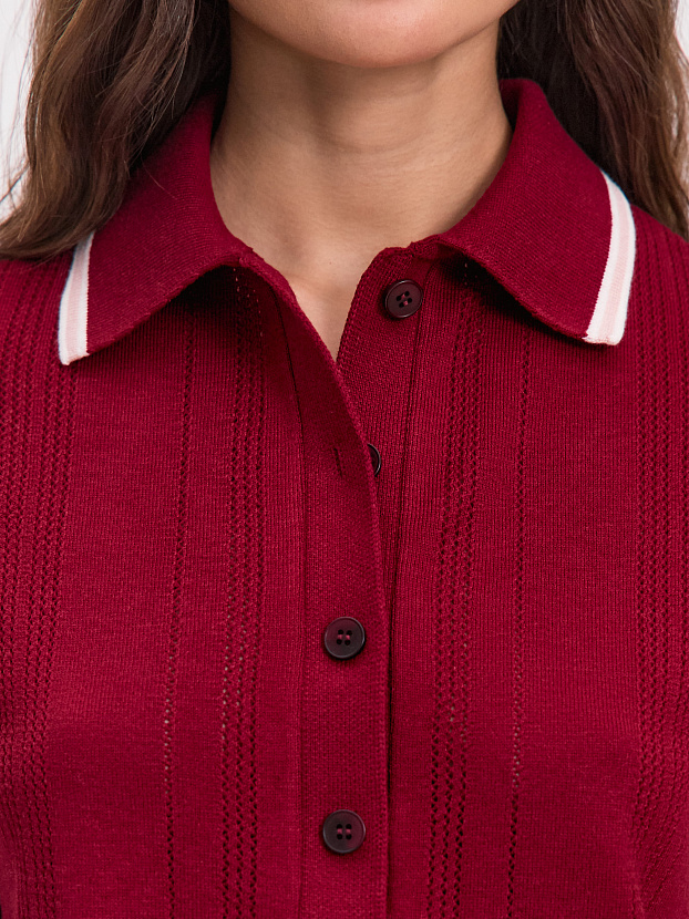 Данте джемпер (футболка) трикотажный (вишневый/белый, 44-46)