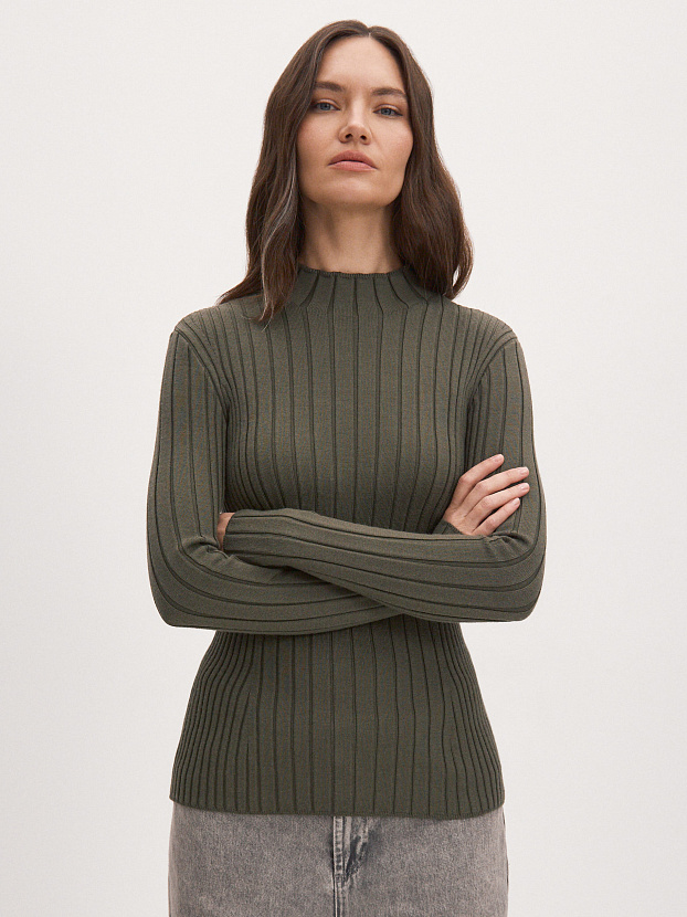 Латте водолазка трикотажная (хаки, 44-46)