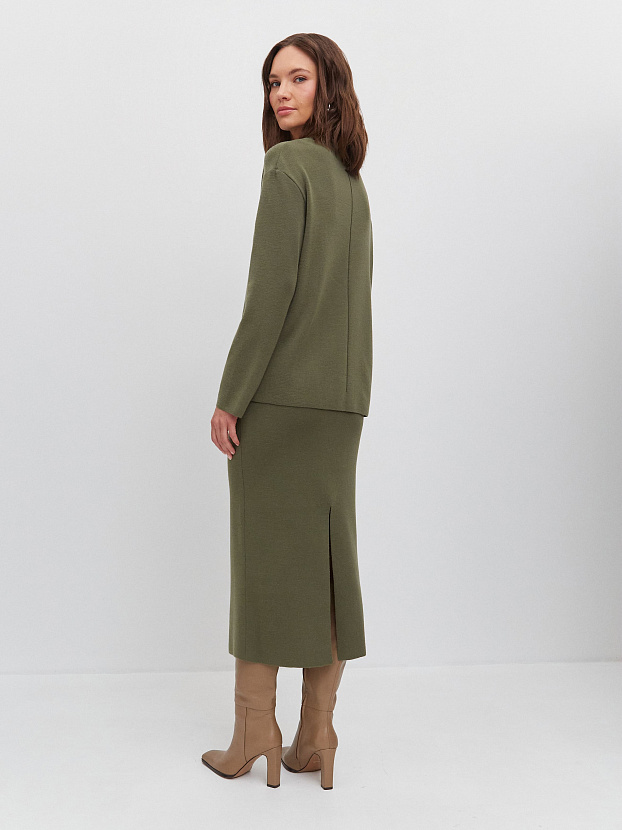 Меридиан костюм (джемпер+юбка) трикотажный (хаки, 44-46)