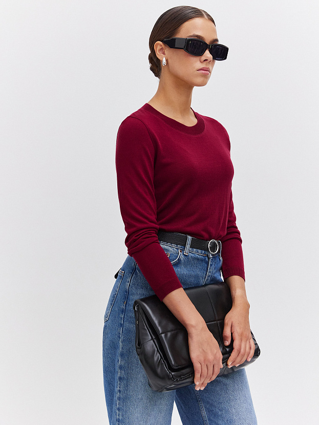 Петра джемпер (лонгслив) трикотажный (бордо, 44-46)