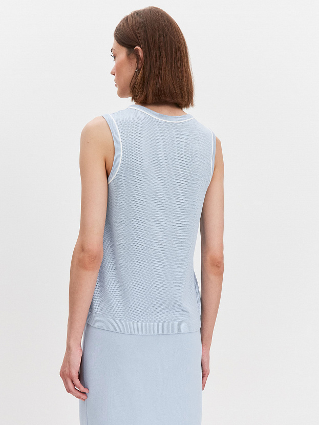 Оливия джемпер без рукавов трикотажный (голубой, 44-46)