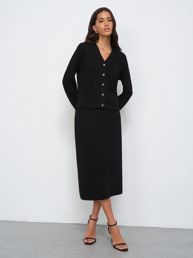 Моне юбка трикотажная (черный, 46)