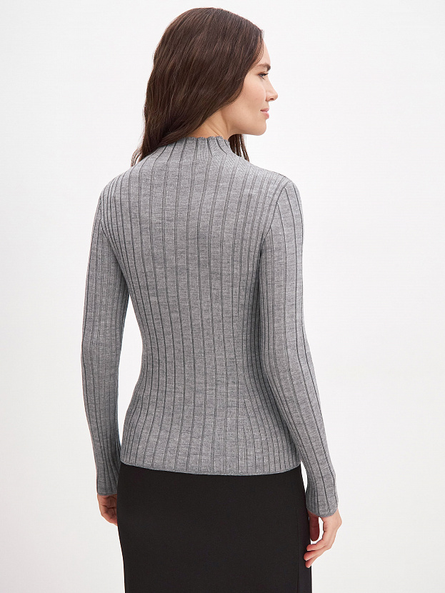 Латте водолазка трикотажная (серый меланж, 44-46)