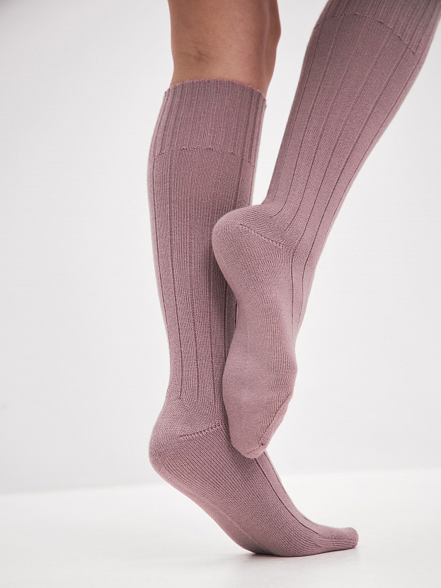 Гольфы трикотажные Степ (розовато-серый, 36-40)