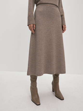 Юбка-миди из шерсти мериноса и вискозы Мисти