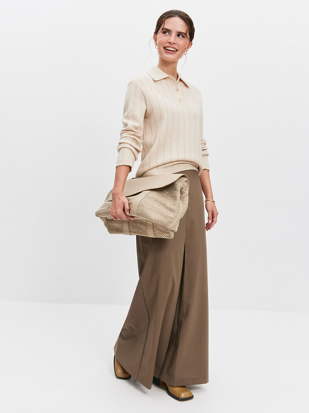 Генри джемпер (поло) трикотажный (кремовый, 44-46)