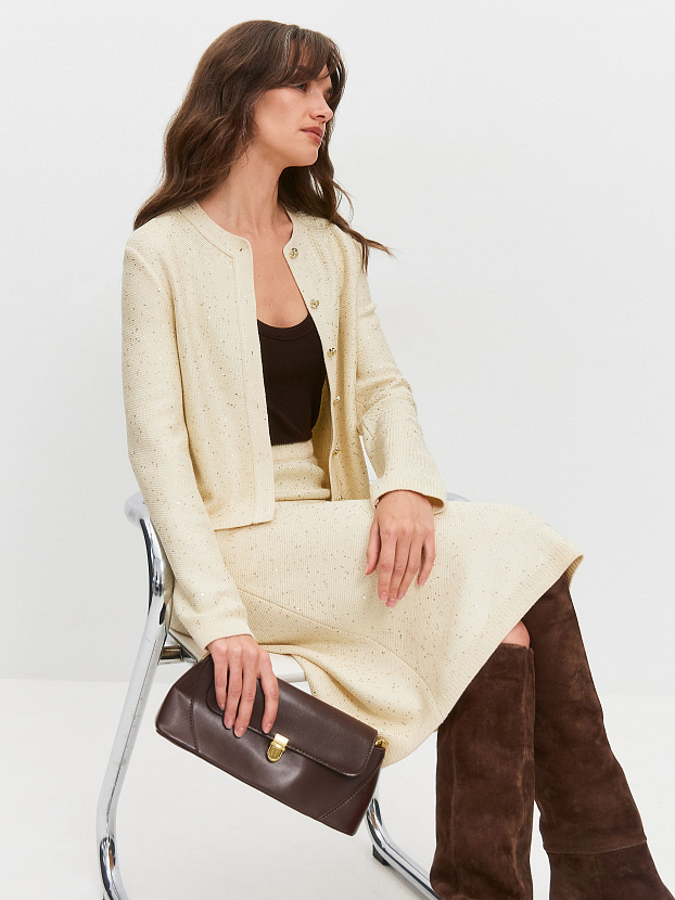 Эллис кардиган трикотажный (кремовый, 44-46)